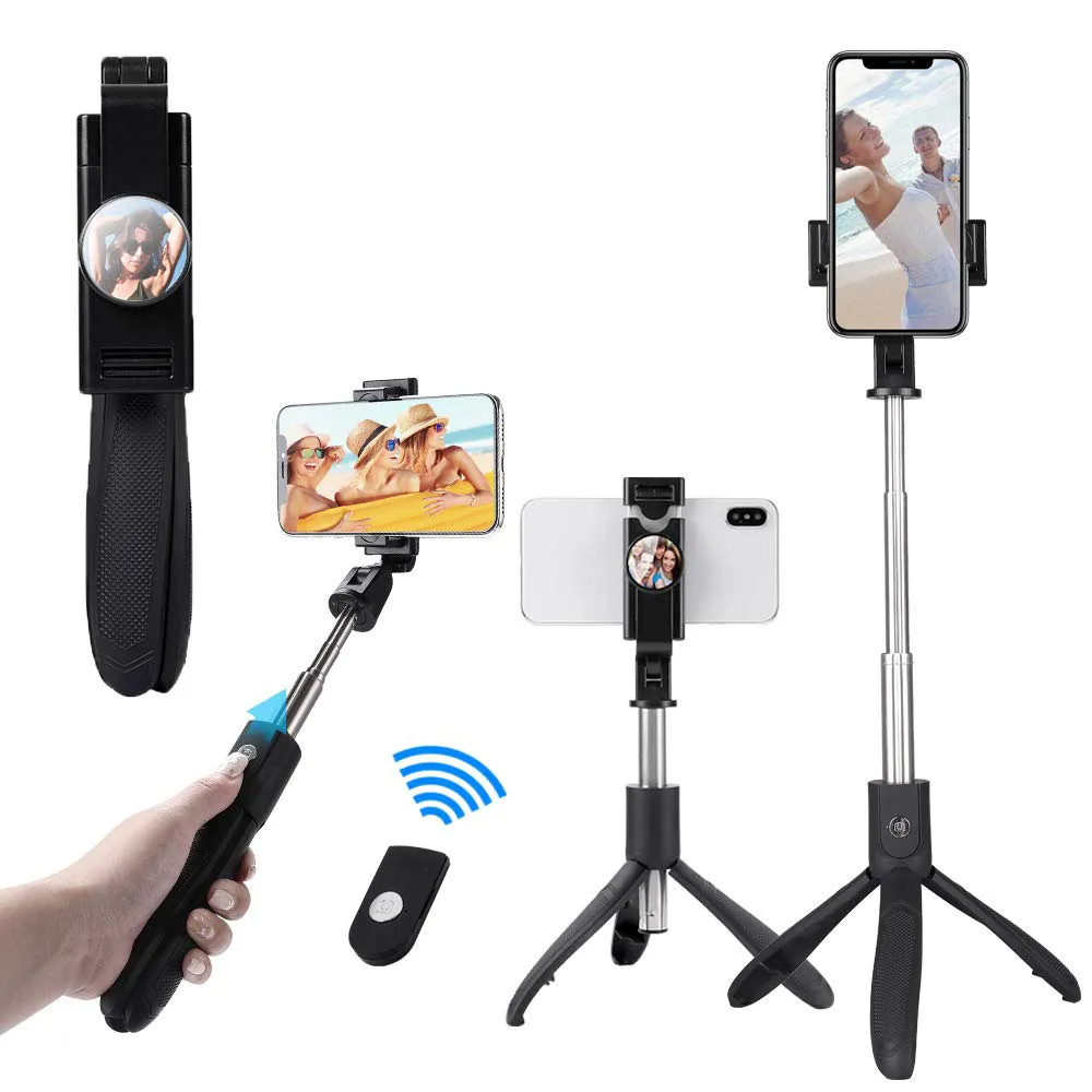Levně Techsuit Selfie tyč K06 Bluetooth 360° 70cm Černá