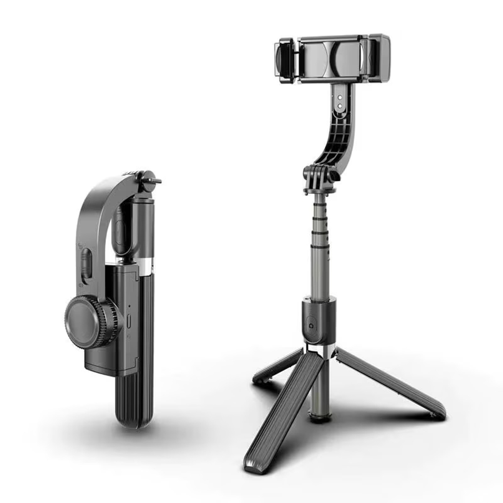 Techsuit L08 Selfie tyč Gimbal stativ Bluetooth 360 86cm Černá