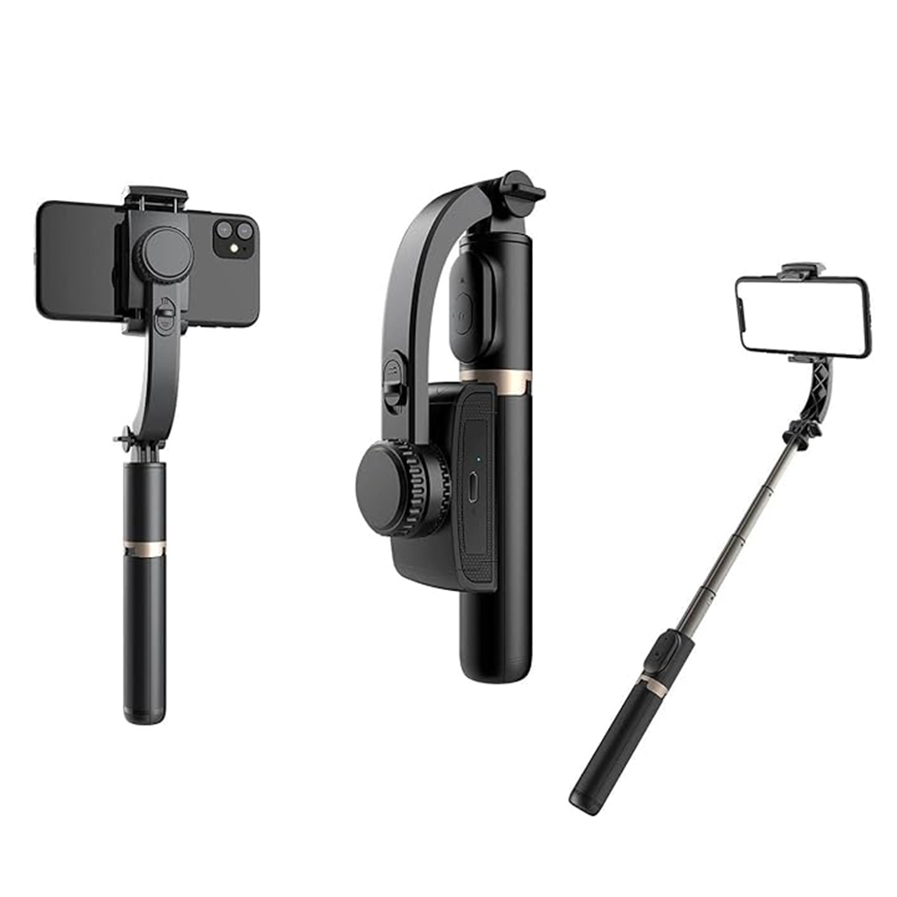 Levně Techsuit Selfie tyč Q08 Stabilní stativ Bluetooth 360° Černá 75cm