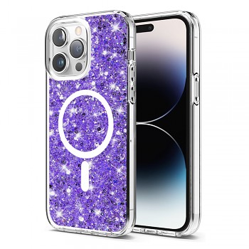 Techsuit Třpytivý Glitter MagSafe iPhone 14 Pro Fialový