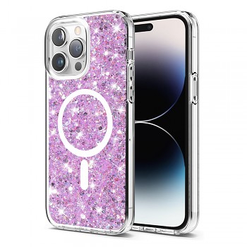 Techsuit Třpytivý Glitter MagSafe iPhone 14 Pro Purpurová