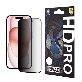 Lito HD Pro Soukromí iPhone 15 Černá