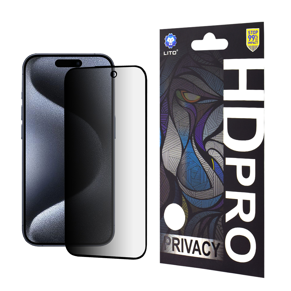 Levně Lito HD Pro Soukromí iPhone 15 Pro Černá