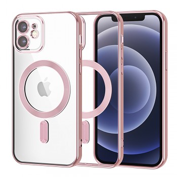 Techsuit Luxusní Křišťálový MagSafe iPhone 12 Růžový