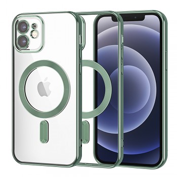 Techsuit Luxusní Křišťál MagSafe iPhone 12 Temně Zelený