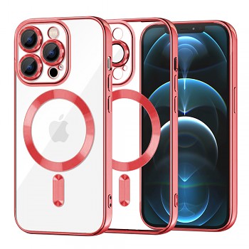 Techsuit Luxusní Křišťál MagSafe iPhone 12 Pro Max Červený