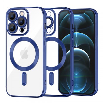 Techsuit Luxusní Křišťálový MagSafe iPhone 12 Pro Max Tmavě Modrý
