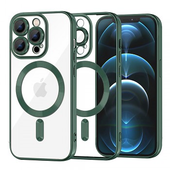 Techsuit Luxusní Křišťálový MagSafe iPhone 12 Pro Max Tmavě zelený
