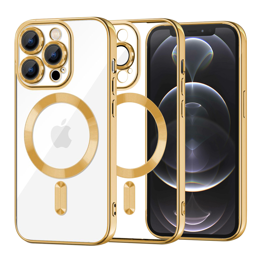 Levně Techsuit Luxusní Křišťál MagSafe iPhone 12 Pro Gold