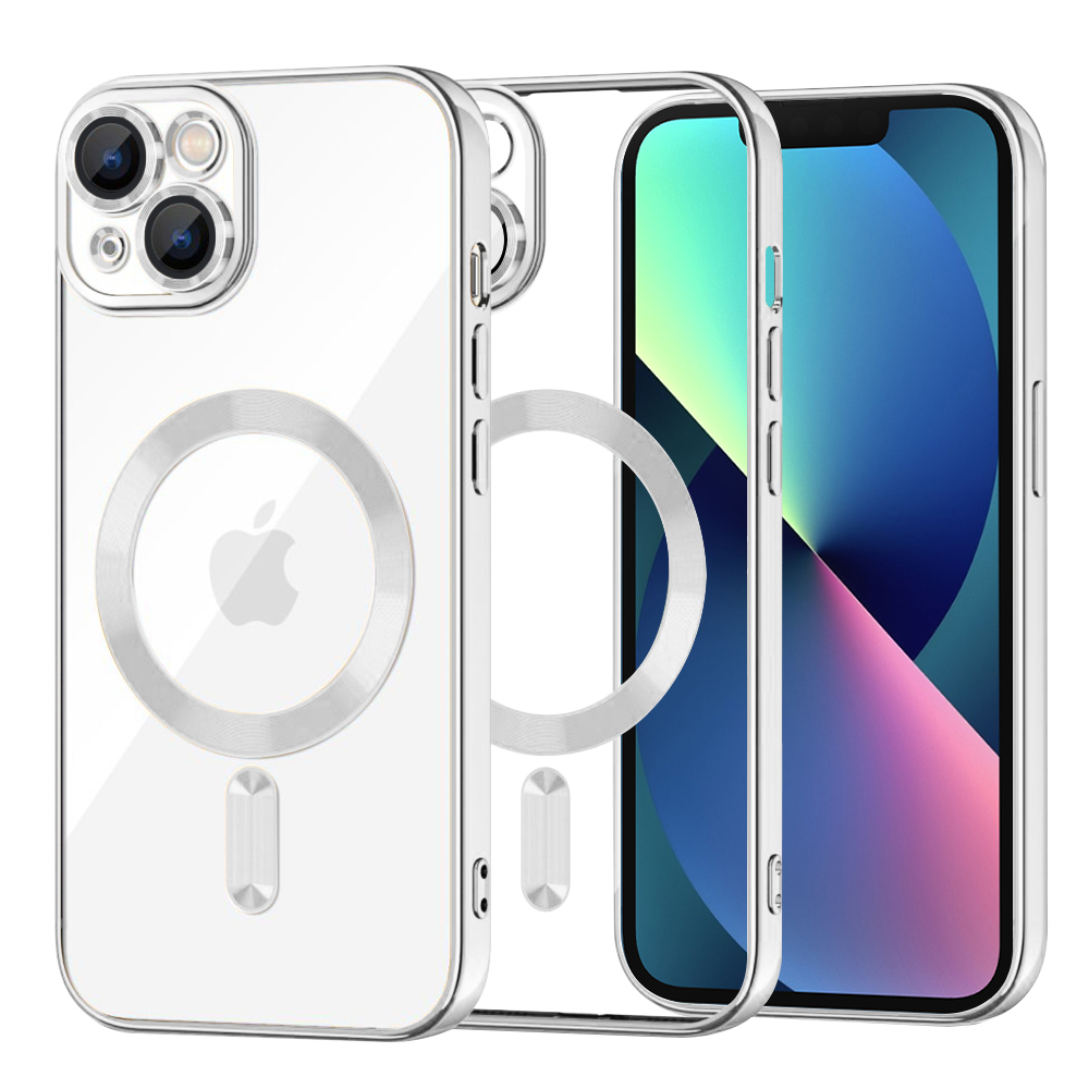 Levně Techsuit Luxusní Křišťálový MagSafe iPhone 13 Stříbrný