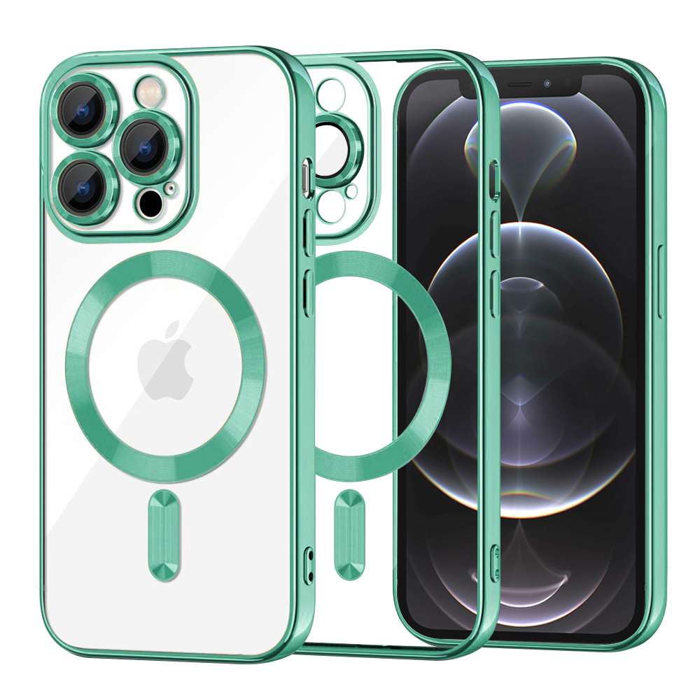 Levně Techsuit Luxusní Krystal MagSafe iPhone 12 Pro Světle zelená