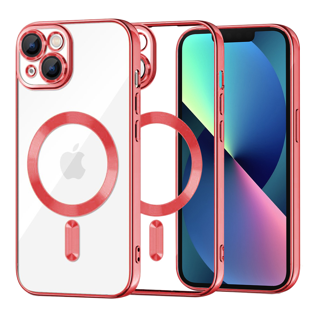 Levně Techsuit Luxusní Krystal MagSafe iPhone 13 Červený