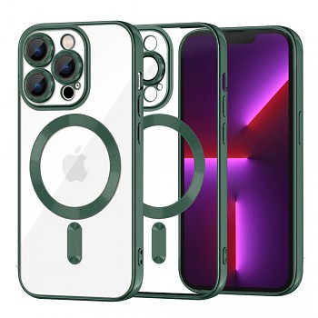 Techsuit Luxusní Křišťálový MagSafe iPhone 13 Pro Tmavě zelený