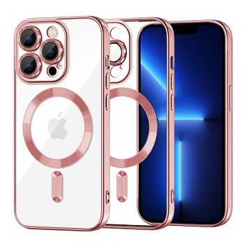 Techsuit Luxusní Křišťál MagSafe iPhone 13 Pro Max Růžový