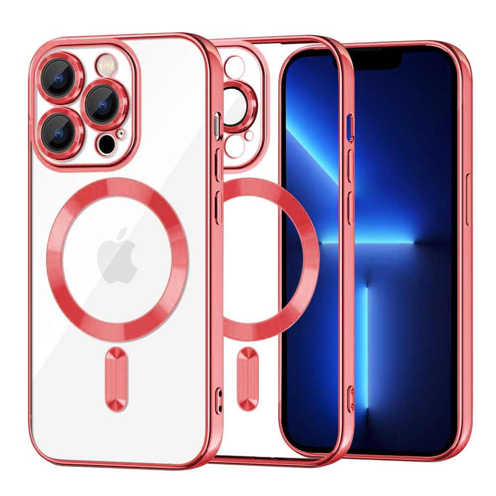 Techsuit Luxusní Křišťálový MagSafe iPhone 13 Pro Max Červený