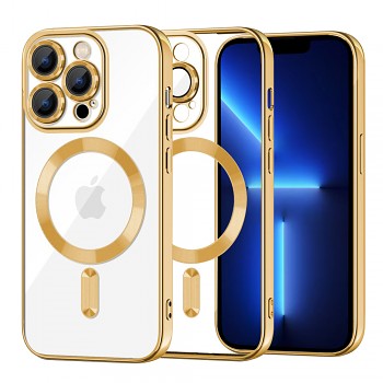 Techsuit Luxusní Křišťál MagSafe iPhone 13 Pro Max Gold