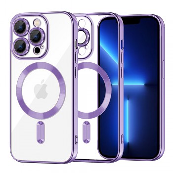 Techsuit Luxusní Křišťálový MagSafe iPhone 13 Pro Max Světle fialový