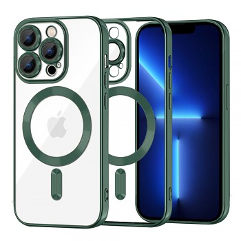 Techsuit Křišťál MagSafe iPhone 13 Pro Max Tmavě Zelená