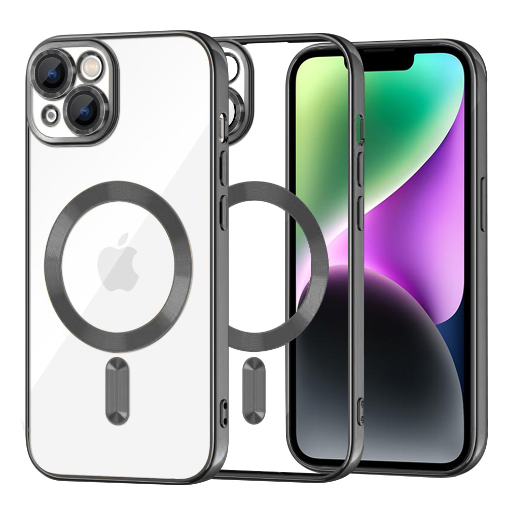 Levně Techsuit Luxusní Křišťálový MagSafe iPhone 14 Černý