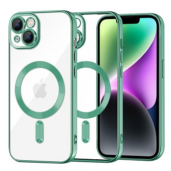 Techsuit Luxusní Křišťál MagSafe iPhone 14 Světle zelený