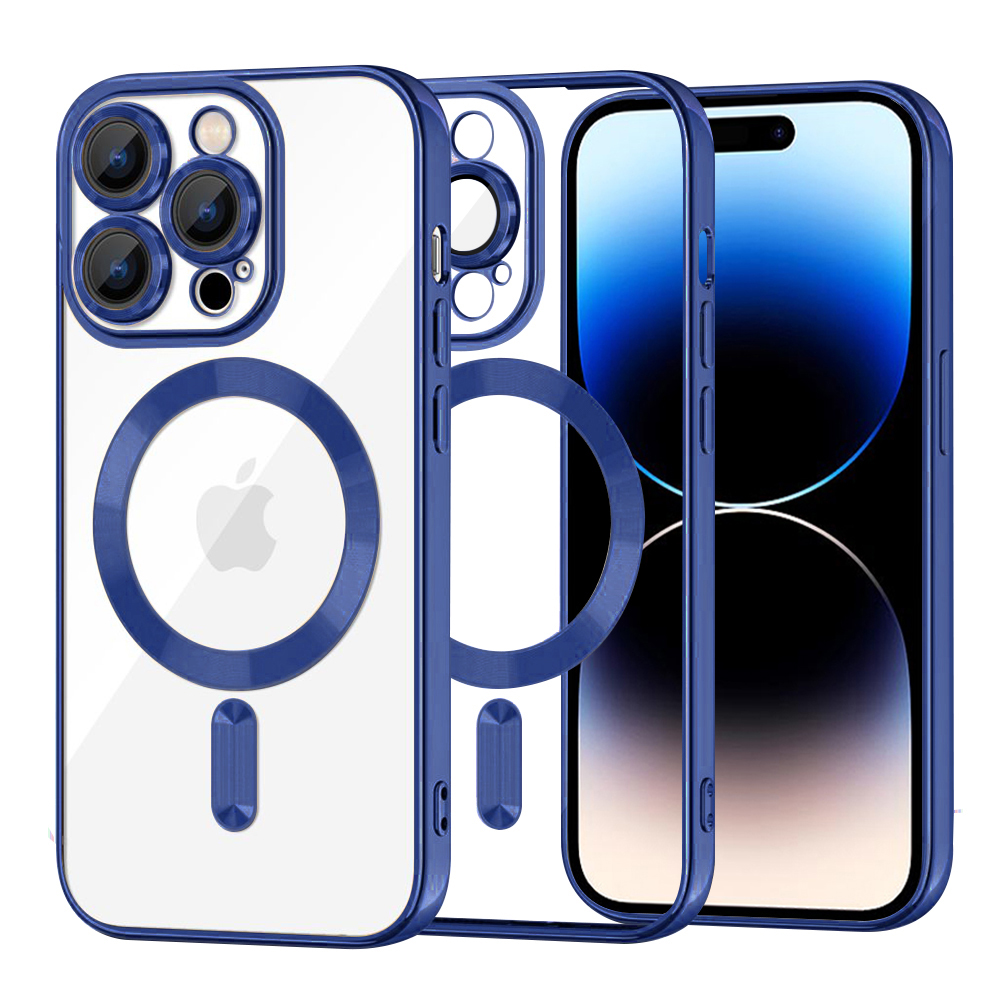 Techsuit Luxusní Křišťálový MagSafe iPhone 14 Pro Tmavě modrý