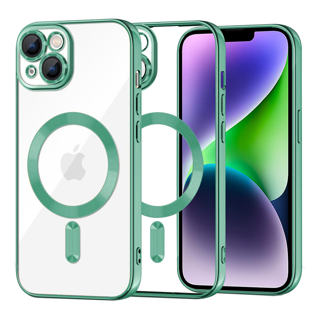 Techsuit Luxusní Křišťálový MagSafe iPhone 14 Plus Světle zelený