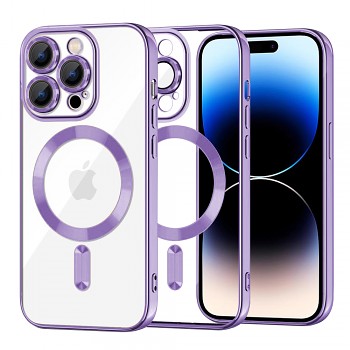 Techsuit Luxusní Krystal MagSafe iPhone 14 Pro Světle Fialové