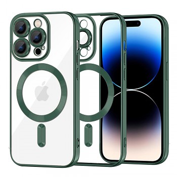 Techsuit Luxusní Křišťál MagSafe iPhone 14 Pro Tmavě Zelená