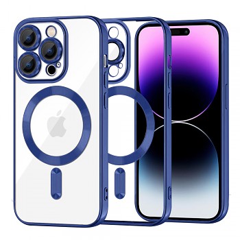 Techsuit Luxusní Křišťálový MagSafe iPhone 14 Pro Max Tmavě modrý