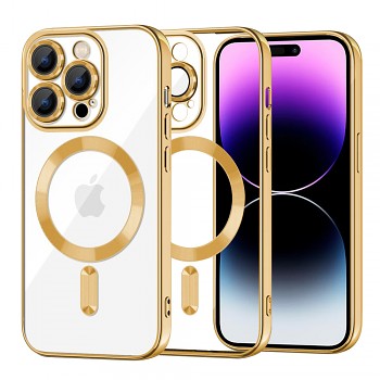 Techsuit Luxusní Křišťál MagSafe iPhone 14 Pro Max Gold