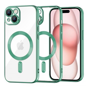 Techsuit Luxusní Křišťál MagSafe iPhone 15 Světle Zelený