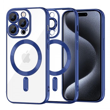 Techsuit Luxusní Křišťálový MagSafe iPhone 15 Pro Tmavě modrý