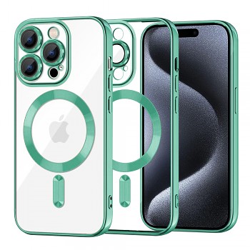Techsuit Luxusní Krystal MagSafe iPhone 15 Pro Světle zelená