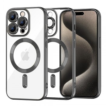 Techsuit Luxusní Krystal MagSafe iPhone 15 Pro Max Černý