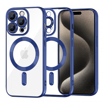 Techsuit Luxusní Křišťálový MagSafe iPhone 15 Pro Max Tmavě modrý