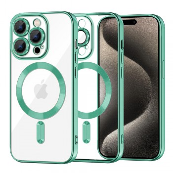 Techsuit Luxusní Křišťálový MagSafe iPhone 15 Pro Max Světle zelený
