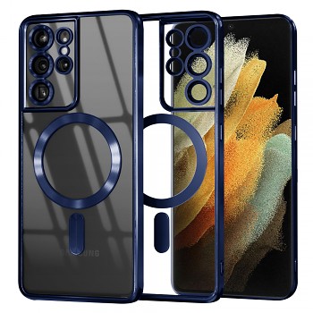 Techsuit Luxusní Křišťál MagSafe S21 Ultra Tmavě Modrý