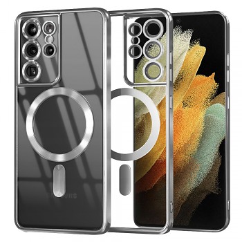 Techsuit Luxusní Křišťálový MagSafe Samsung S21 Ultra Stříbrný