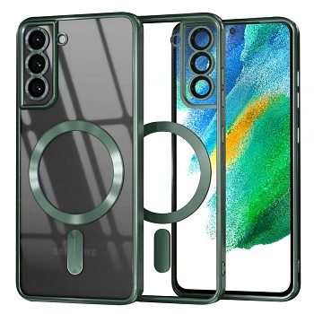 Luxusní Krystal MagSafe Samsung Galaxy S21 FE 5G Tmavě zelená