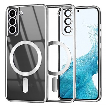 Techsuit Luxusní Křišťálový MagSafe Samsung Galaxy S22 5G Stříbrný