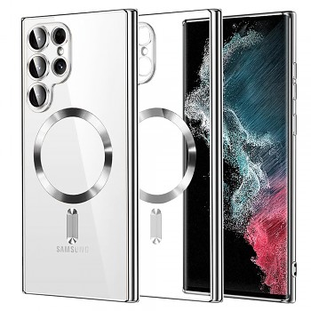 Techsuit Křišťálový MagSafe Samsung S22 Ultra Stříbrný