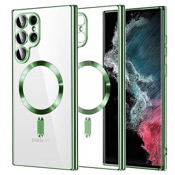 Techsuit Luxusní Křišťálový MagSafe Samsung Galaxy S22 Ultra 5G Světle zelený