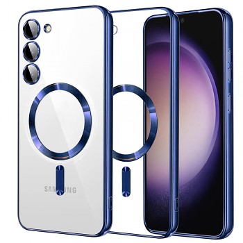 Techsuit Luxusní Křišťálový MagSafe Samsung Galaxy S23 Tmavě modrý