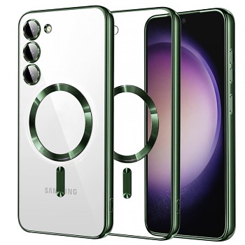 Techsuit Luxusní Křišťálový MagSafe Samsung Galaxy S23 Tmavě zelený