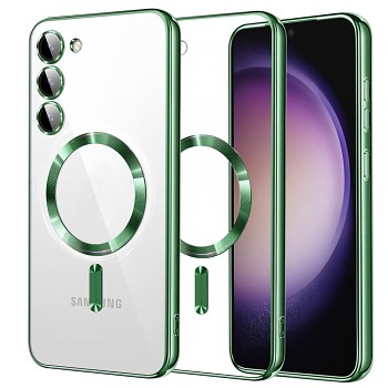 Techsuit MagSafe Samsung S23 Luxusní Krystal Světle zelený