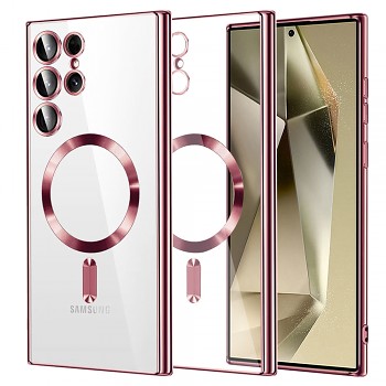 Techsuit Luxusní Křišťálový MagSafe Samsung Galaxy S24 Ultra Růžový