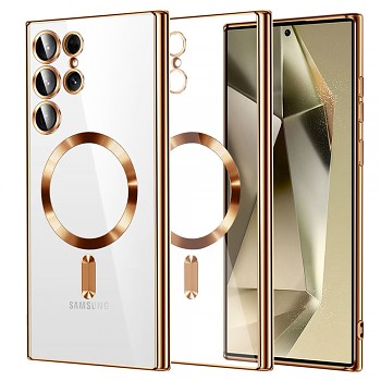 Techsuit Luxusní Křišťál MagSafe Samsung Galaxy S24 Ultra Gold