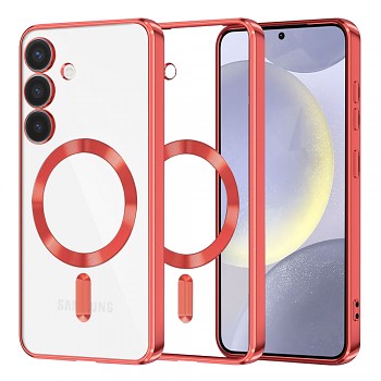 Techsuit Luxusní Křišťálový MagSafe Samsung Galaxy S24 Plus Červený