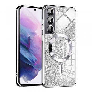 Techsuit Luxusní Třpytivý MagSafe Samsung Galaxy S22 5G Stříbrný