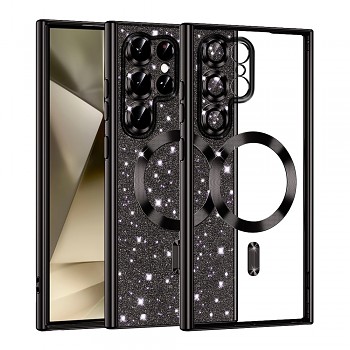 Techsuit Třpytivý MagSafe Samsung Galaxy S22 Ultra 5G Černý